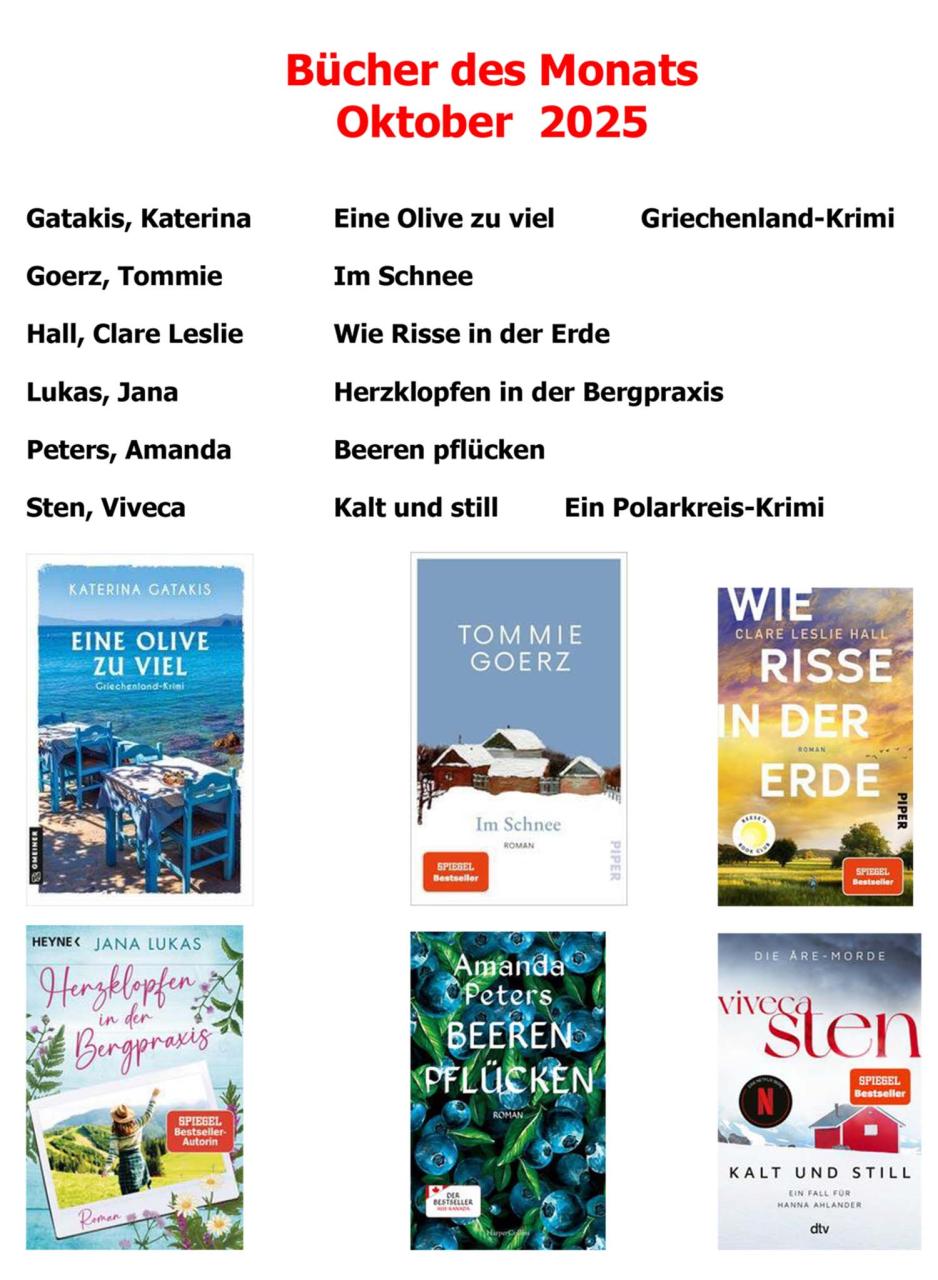 Bücher des Monats Oktober 2025